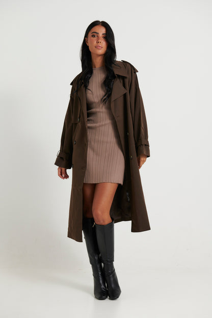 Lia Trench Dark Brown