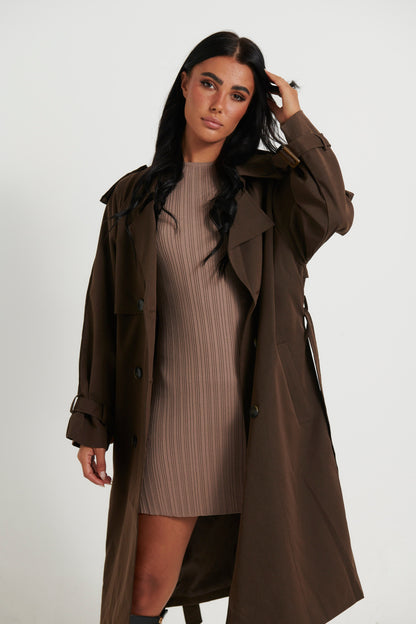 Lia Trench Dark Brown