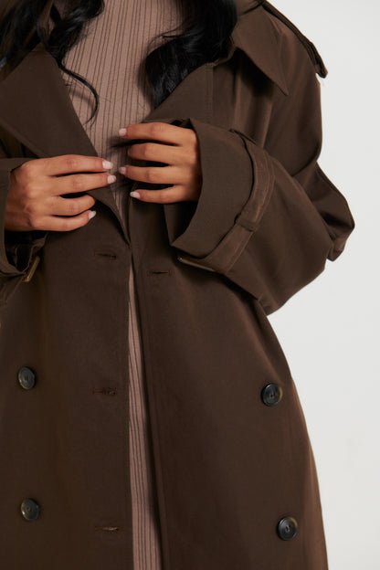Lia Trench Dark Brown