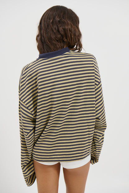 Bloom Long Sleeve Beige Stripe