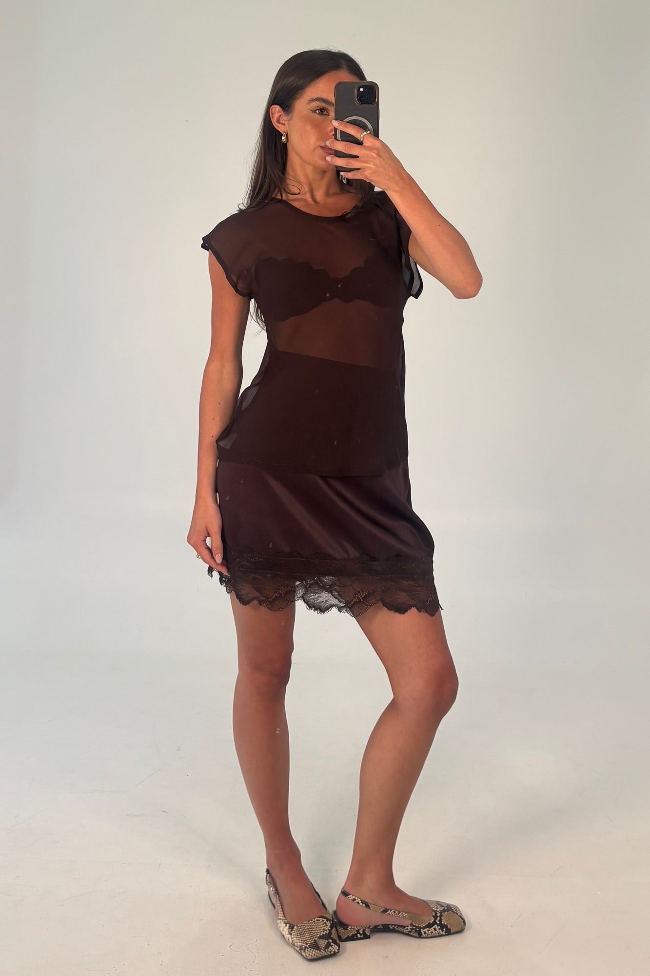 Camille Mini Skirt Chocolate